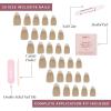 Glamnetic Press On Nails – Fall Mauve | Opaque Muted Blush Mauve Short Oval Fake Nails, Salon Quality | 15 Sizes – 30 Nail Kit(3K – Honey Bun)