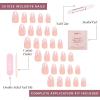 Glamnetic Press On Nails – Fall Mauve | Opaque Muted Blush Mauve Short Oval Fake Nails, Salon Quality | 15 Sizes – 30 Nail Kit(3L – Los Angeles)
