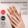 Glamnetic Press On Nails – Fall Mauve | Opaque Muted Blush Mauve Short Oval Fake Nails, Salon Quality | 15 Sizes – 30 Nail Kit(3L – Los Angeles)