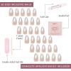 Glamnetic Press On Nails – Fall Mauve | Opaque Muted Blush Mauve Short Oval Fake Nails, Salon Quality | 15 Sizes – 30 Nail Kit(3M – Polar Night)