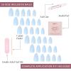 Glamnetic Press On Nails – Fall Mauve | Opaque Muted Blush Mauve Short Oval Fake Nails, Salon Quality | 15 Sizes – 30 Nail Kit(3O – Blueberry Milk)