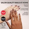 Glamnetic Press On Nails – Fall Mauve | Opaque Muted Blush Mauve Short Oval Fake Nails, Salon Quality | 15 Sizes – 30 Nail Kit(3P – Terra)