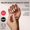 Glamnetic Press On Nails – Fall Mauve | Opaque Muted Blush Mauve Short Oval Fake Nails, Salon Quality | 15 Sizes – 30 Nail Kit(3Q – Winter Storm)