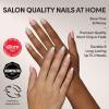 Glamnetic Press On Nails – Fall Mauve | Opaque Muted Blush Mauve Short Oval Fake Nails, Salon Quality | 15 Sizes – 30 Nail Kit(3S – Confetti)