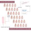 Glamnetic Press On Nails – Fall Mauve | Opaque Muted Blush Mauve Short Oval Fake Nails, Salon Quality | 15 Sizes – 30 Nail Kit(3V – Astro)