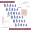 Glamnetic Press On Nails – Fall Mauve | Opaque Muted Blush Mauve Short Oval Fake Nails, Salon Quality | 15 Sizes – 30 Nail Kit(3Z – Baby Blues)