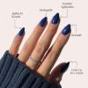 Glamnetic Press On Nails – Galactic | Short Round Gunmetal Pewter Glittered Nails with a Glaze Finish | 12 Sizes – 30 Nail Kit with Glue(Midnight Blue)