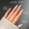 Glamnetic Press On Nails – Goal Setter | Short Squoval Neutral Fake Nails with Gold Reverse French Tip, Salon Quality Nude Nails | 15 Sizes – 30 Nail Kit with Glue(7E – Frosted Chai)
