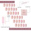 Glamnetic Press On Nails – La Perle | Semi-Transparent Squoval French Tip Nails, Salon Quality | 15 Sizes – 30 Nail Kit with Glue(Blush Dunes)