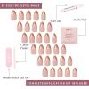 Glamnetic Press On Nails – La Perle | Semi-Transparent Squoval French Tip Nails, Salon Quality | 15 Sizes – 30 Nail Kit with Glue(Café Crème)