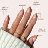 Glamnetic Press On Nails – La Perle | Semi-Transparent Squoval French Tip Nails, Salon Quality | 15 Sizes – 30 Nail Kit with Glue(Café Crème)