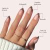 Glamnetic Press On Nails – La Perle | Semi-Transparent Squoval French Tip Nails, Salon Quality | 15 Sizes – 30 Nail Kit with Glue(Chocolat)