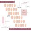 Glamnetic Press On Nails – La Perle | Semi-Transparent Squoval French Tip Nails, Salon Quality | 15 Sizes – 30 Nail Kit with Glue(French Butter)