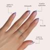 Glamnetic Press On Nails – La Perle | Semi-Transparent Squoval French Tip Nails, Salon Quality | 15 Sizes – 30 Nail Kit with Glue(French Lilac)