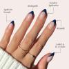 Glamnetic Press On Nails – La Perle | Semi-Transparent Squoval French Tip Nails, Salon Quality | 15 Sizes – 30 Nail Kit with Glue(French Riviera)
