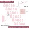 Glamnetic Press On Nails – La Perle | Semi-Transparent Squoval French Tip Nails, Salon Quality | 15 Sizes – 30 Nail Kit with Glue(Heavenly)