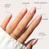 Glamnetic Press On Nails – La Perle | Semi-Transparent Squoval French Tip Nails, Salon Quality | 15 Sizes – 30 Nail Kit with Glue(Heavenly)
