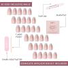 Glamnetic Press On Nails – La Perle | Semi-Transparent Squoval French Tip Nails, Salon Quality | 15 Sizes – 30 Nail Kit with Glue(Into Blue)