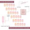 Glamnetic Press On Nails – La Perle | Semi-Transparent Squoval French Tip Nails, Salon Quality | 15 Sizes – 30 Nail Kit with Glue(Macarons)