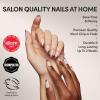 Glamnetic Press On Nails – La Perle | Semi-Transparent Squoval French Tip Nails, Salon Quality | 15 Sizes – 30 Nail Kit with Glue(Mirror Mirror)