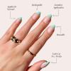 Glamnetic Press On Nails – La Perle | Semi-Transparent Squoval French Tip Nails, Salon Quality | 15 Sizes – 30 Nail Kit with Glue(Pistachio Creme)