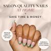 Glamnetic Press On Nails – La Perle | Semi-Transparent Squoval French Tip Nails, Salon Quality | 15 Sizes – 30 Nail Kit with Glue(Pistachio Creme)