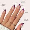 Glamnetic Press On Nails – La Perle | Semi-Transparent Squoval French Tip Nails, Salon Quality | 15 Sizes – 30 Nail Kit with Glue(Plum)