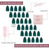 Glamnetic Press On Nails – Lilac | Solid Opaque Light Pastel Purple Round Nails, Salon Quality | 12 Sizes – 30 Nail Kit(Emerald Green)