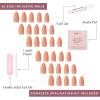 Glamnetic Press On Nails – Lilac | Solid Opaque Light Pastel Purple Round Nails, Salon Quality | 12 Sizes – 30 Nail Kit(Sheer Peach)