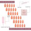 Glamnetic Press On Nails – Lilac | Solid Opaque Light Pastel Purple Round Nails, Salon Quality | 12 Sizes – 30 Nail Kit(Soft Tangerine)