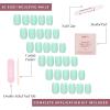 Glamnetic Press On Nails – Lilac | Solid Opaque Light Pastel Purple Round Nails, Salon Quality | 12 Sizes – 30 Nail Kit(Soft Teal)