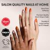 Glamnetic Press On Nails – Pumpkin Patch | Short Oval Fake Nails with a Velvet Finish, Salon Quality Halloween Nails | 15 Sizes – 30 Nail Kit with Glue