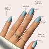 Glamnetic Press On Nails – Soft Blue | Short Almond Blue Fake Nails with Glossy Finish, Salon Quality | 15 Sizes – 30 Nail Kit with Glue