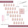Glamnetic x GLAMZILLA Press On Nails – GIVE ‘EM GRACE | Short Almond Fake French Tip Nails with Gold Glaze, Salon Quality, Everyday| 15 Sizes – 30 Nail Kit with Glue(GIVE ‘EM GRACE)