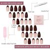 Glamnetic x GLAMZILLA Press On Nails – GIVE ‘EM GRACE | Short Almond Fake French Tip Nails with Gold Glaze, Salon Quality, Everyday| 15 Sizes – 30 Nail Kit with Glue(KILLAZILLA)