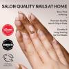 Glamnetic x GLAMZILLA Press On Nails – GIVE ‘EM GRACE | Short Almond Fake French Tip Nails with Gold Glaze, Salon Quality, Everyday| 15 Sizes – 30 Nail Kit with Glue(I AM A RICH MAN?)