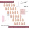 Glamnetic x GLAMZILLA Press On Nails – GIVE ‘EM GRACE | Short Almond Fake French Tip Nails with Gold Glaze, Salon Quality, Everyday| 15 Sizes – 30 Nail Kit with Glue(NOT YOUR CINDER-ELLA)