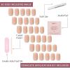 Glamnetic x GLAMZILLA Press On Nails – GIVE ‘EM GRACE | Short Almond Fake French Tip Nails with Gold Glaze, Salon Quality, Everyday| 15 Sizes – 30 Nail Kit with Glue(FOR THE “IT” GIRLS)