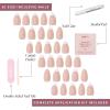 Glamnetic x GLAMZILLA Press On Nails – GIVE ‘EM GRACE | Short Almond Fake French Tip Nails with Gold Glaze, Salon Quality, Everyday| 15 Sizes – 30 Nail Kit with Glue(ALWAYS & FOREVER)