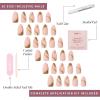 Glamnetic x GLAMZILLA Press On Nails – GIVE ‘EM GRACE | Short Almond Fake French Tip Nails with Gold Glaze, Salon Quality, Everyday| 15 Sizes – 30 Nail Kit with Glue(I AM A RICH MAN?)