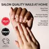 Glamnetic x GLAMZILLA Press On Nails – GIVE ‘EM GRACE | Short Almond Fake French Tip Nails with Gold Glaze, Salon Quality, Everyday| 15 Sizes – 30 Nail Kit with Glue(FOR THE “IT” GIRLS)