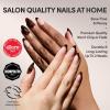 Glamnetic x GLAMZILLA Press On Nails – GIVE ‘EM GRACE | Short Almond Fake French Tip Nails with Gold Glaze, Salon Quality, Everyday| 15 Sizes – 30 Nail Kit with Glue(KILLAZILLA)