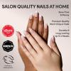 Glamnetic x GLAMZILLA Press On Nails – GIVE ‘EM GRACE | Short Almond Fake French Tip Nails with Gold Glaze, Salon Quality, Everyday| 15 Sizes – 30 Nail Kit with Glue(ALWAYS & FOREVER)