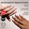 Glamnetic x GLAMZILLA Press On Nails – GIVE ‘EM GRACE | Short Almond Fake French Tip Nails with Gold Glaze, Salon Quality, Everyday| 15 Sizes – 30 Nail Kit with Glue(NO IN BETWEEN)