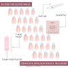 Glamnetic x Hello Kitty® and Friends Press On Nails – My Melody™ | Short Almond Gold Foil 3D Graphic Fake Nails in a Glossy Finish | 15 Sizes – 30 Nail Kit with Glue(Cinnamoroll French Tip)