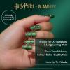 Harry Potter™ x Glamnetic Press On Nails – Hufflepuff™ | Gold Foil French Tip 3D Graphic Short Almond Nails in a Chrome & Glossy Finish | 15 Sizes – 30 Nail Kit with Glue(8 – Salazar Slytherin)