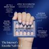 Harry Potter™ x Glamnetic Press On Nails – Ravenclaw™ | Blue French Tip Eagle Graphic Short Almond Nails in a Chrome & Glossy Finish | 15 Sizes – 30 Nail Kit with Glue(Ravenclaw)