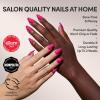 Valentines Day Glamnetic Press On Nails – Lush Coral | Short Oval Fake Nails in a Bright Coral Hue with a Glazed Finish, Salon Quality | 15 Sizes – 30 Nail Kit with Glue(Text Me Back)