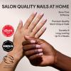 Valentines Day Glamnetic Press On Nails – Lush Coral | Short Oval Fake Nails in a Bright Coral Hue with a Glazed Finish, Salon Quality | 15 Sizes – 30 Nail Kit with Glue(Sugar Bb)