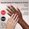 Valentines Day Glamnetic Press On Nails – Lush Coral | Short Oval Fake Nails in a Bright Coral Hue with a Glazed Finish, Salon Quality | 15 Sizes – 30 Nail Kit with Glue(Pearl Me Softly)